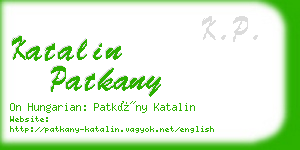 katalin patkany business card